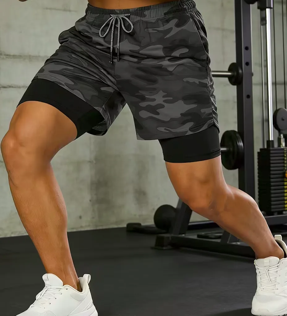 Pantaloncini a doppio strato da uomo